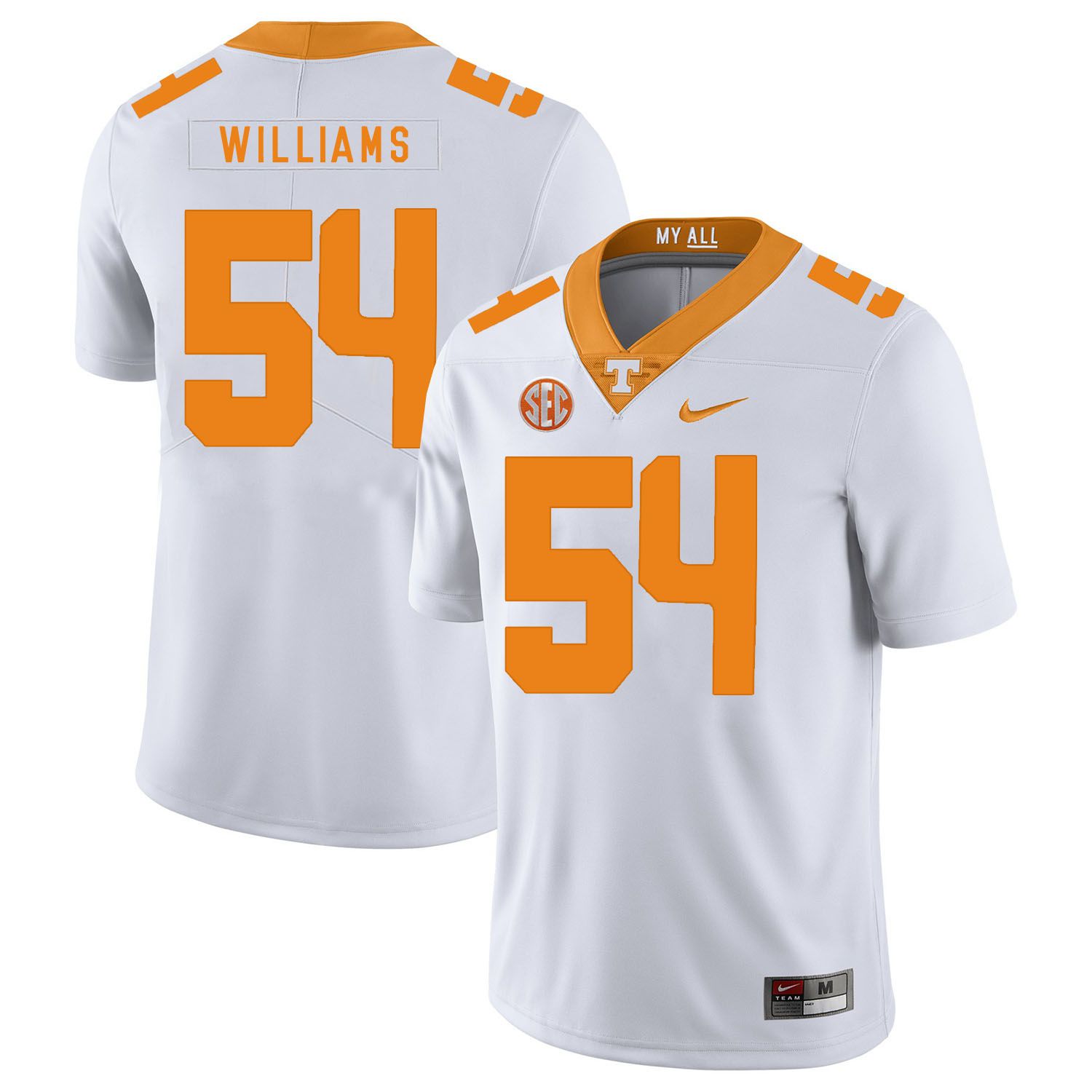Men Tennessee Volunteers #54 Willians White Customized NCAA Jerseys